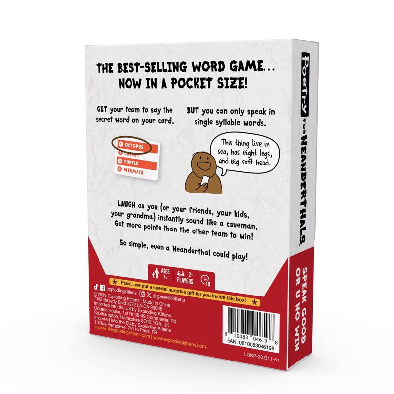 Exploding Kittens Poetry for Neanderthals Grab & Game, Pack of 8