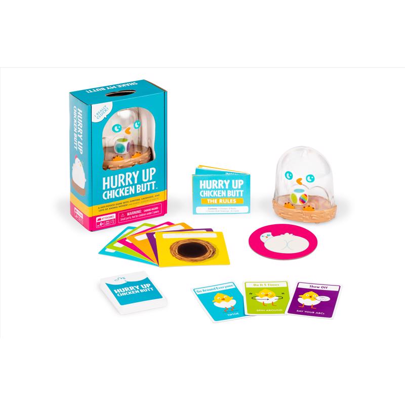 Exploding Kittens Hurry Up Chicken Butt Card Games Multicolored, Pack of 4