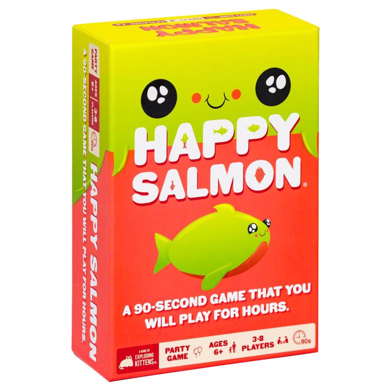 Exploding Kittens Happy Salmon Card Game Multicolored 98 pc, Pack of 4