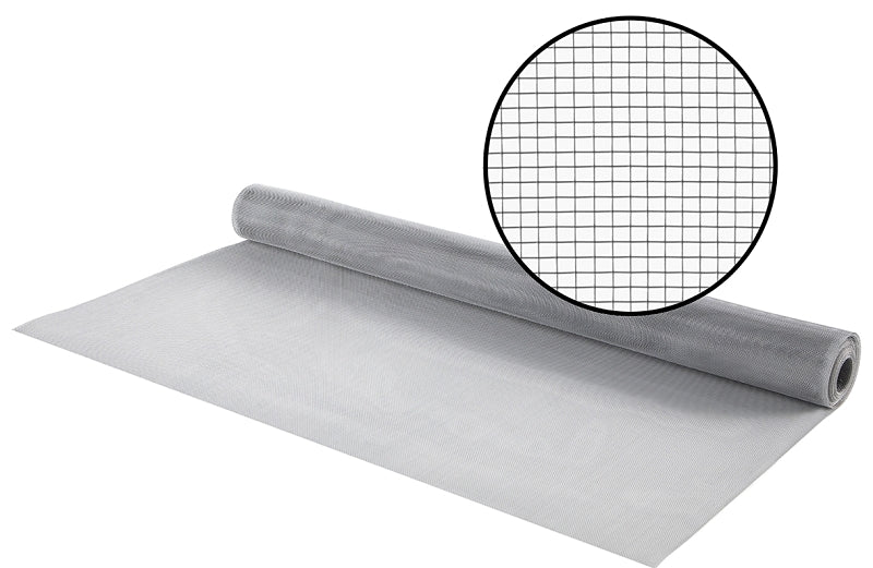 M-D 14109 Screen Mesh, 25 ft L, 3 ft W, Aluminum, Bright