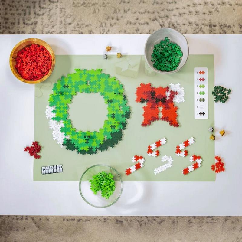 Plus-Plus Puzzle By Number Holiday Wreath Puzzle Multicolored 500 pc