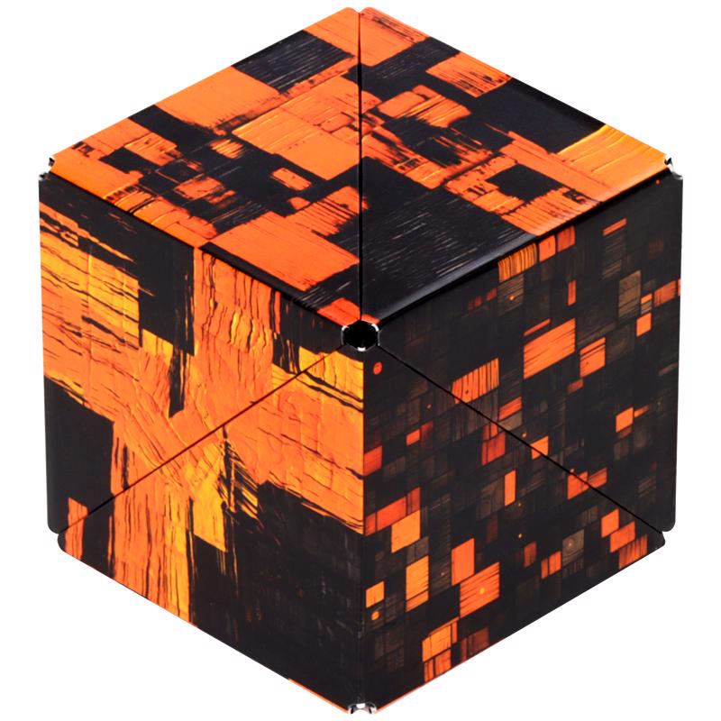 Shashibo Seasonal Series Spooky Magnetic Puzzle Cube Orange 12 pc