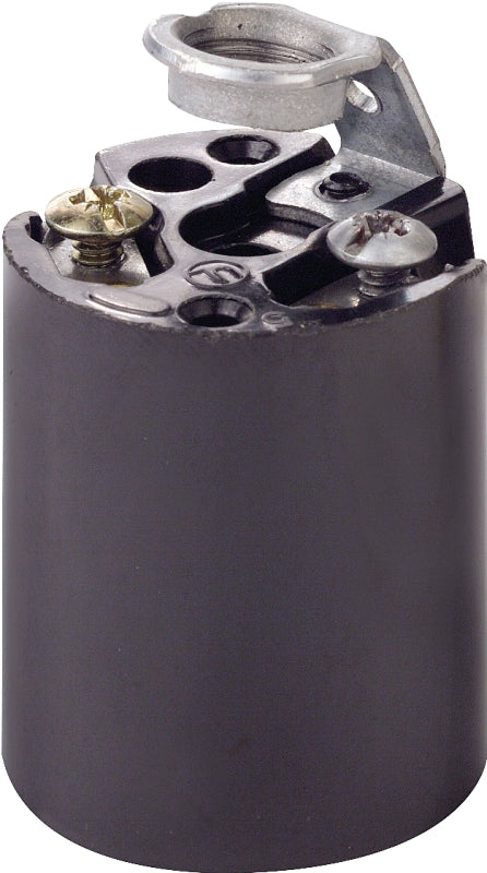 Leviton 3352-8 Lamp Holder, 1-Circuit, Keyless, 1.25 in Dia x 1.44 in D Dimensions, 250 V, Black
