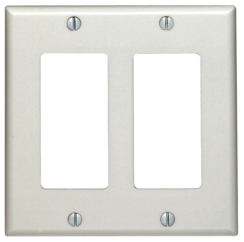 Decora 80409-NW Wallplate, 4-1/2 in L, 4.56 in W, 2-Gang, Nylon, White
