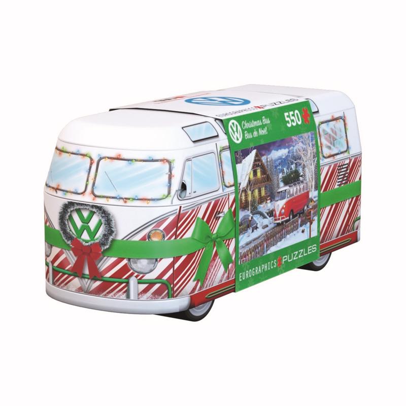 Eurographics VW Christmas Bus Tin Collectible Tins with Puzzles Multicolored 550 pc