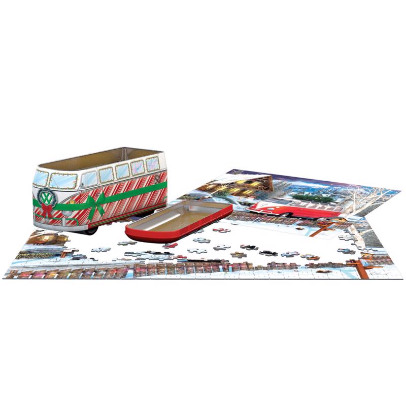 Eurographics VW Christmas Bus Tin Collectible Tins with Puzzles Multicolored 550 pc