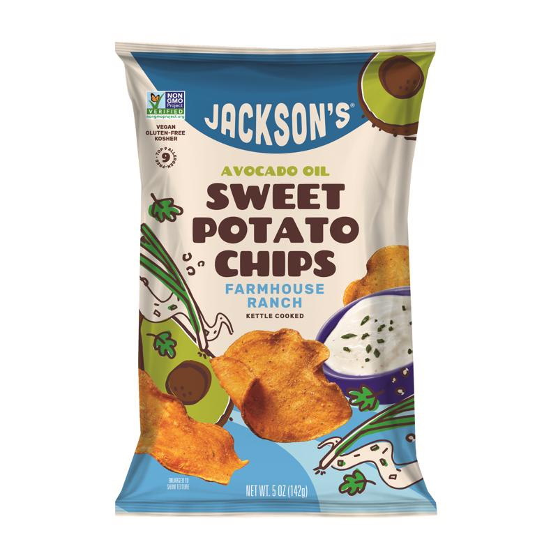 Jackson's Farmhouse Ranch Kettle Cooked Potato Chips 5 oz Bagged, Pack of 12