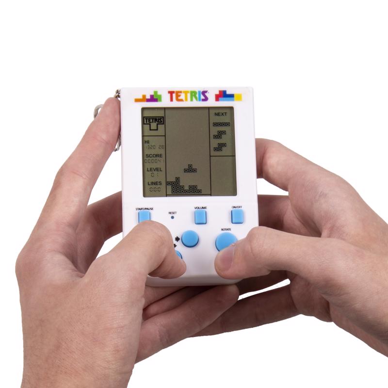 Fizz Tetris Key Ring Arcade Game White