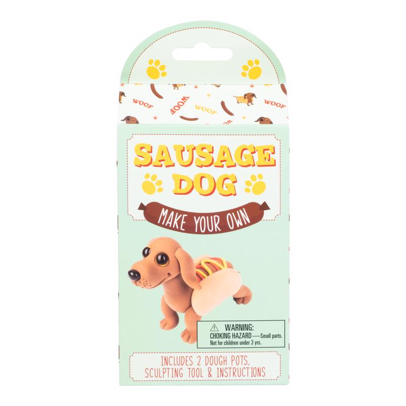 Fizz Make Your Own Sausage Dog Dough Craft Set Brown, Pack of 6