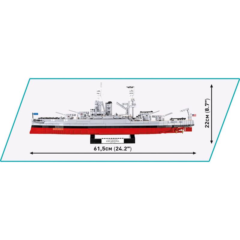 COBI World War II USS Arizona Battleship Block Set Multicolored 2046 pc