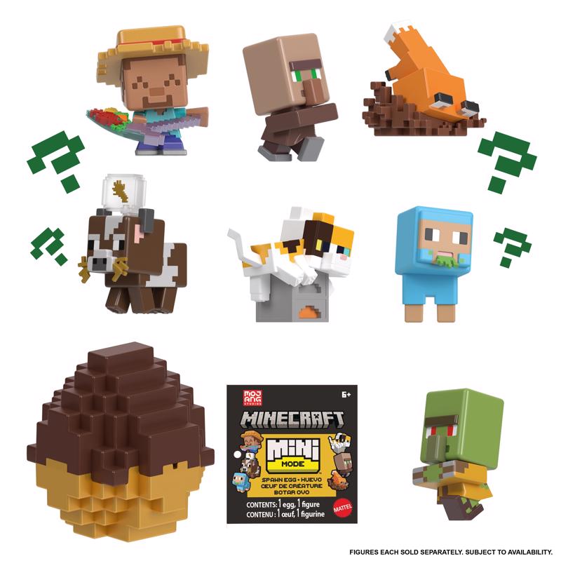Minecraft Mini Mode Spawn Egg Action Figures Assorted, Pack of 24