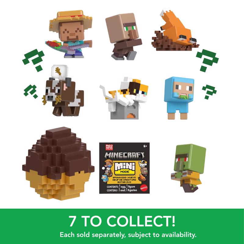 Minecraft Mini Mode Spawn Egg Action Figures Assorted, Pack of 24