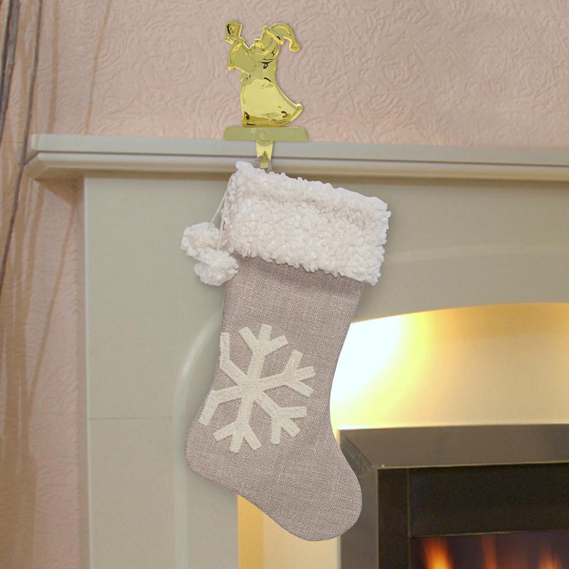 Dyno Gray/White Snowflake Christmas Stocking 20 in., Pack of 12
