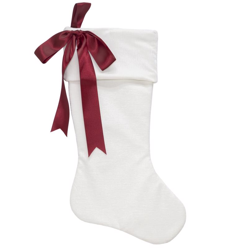 Dyno Red/White Matte W/Bow Christmas Stocking 20 in., Pack of 12