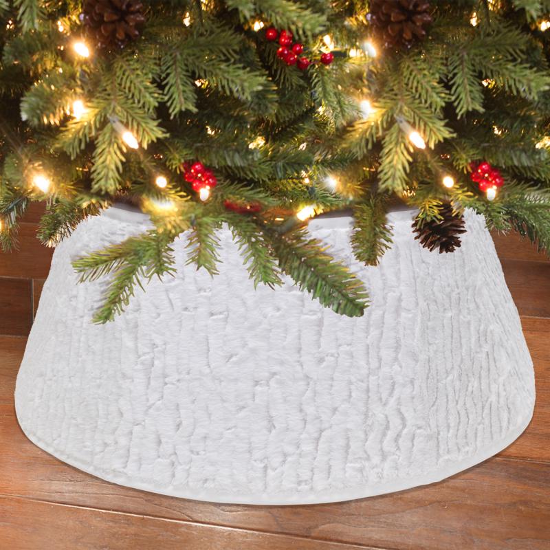 Dyno Ivory/White Faux Fur Tree Collar 11 in., Pack of 4