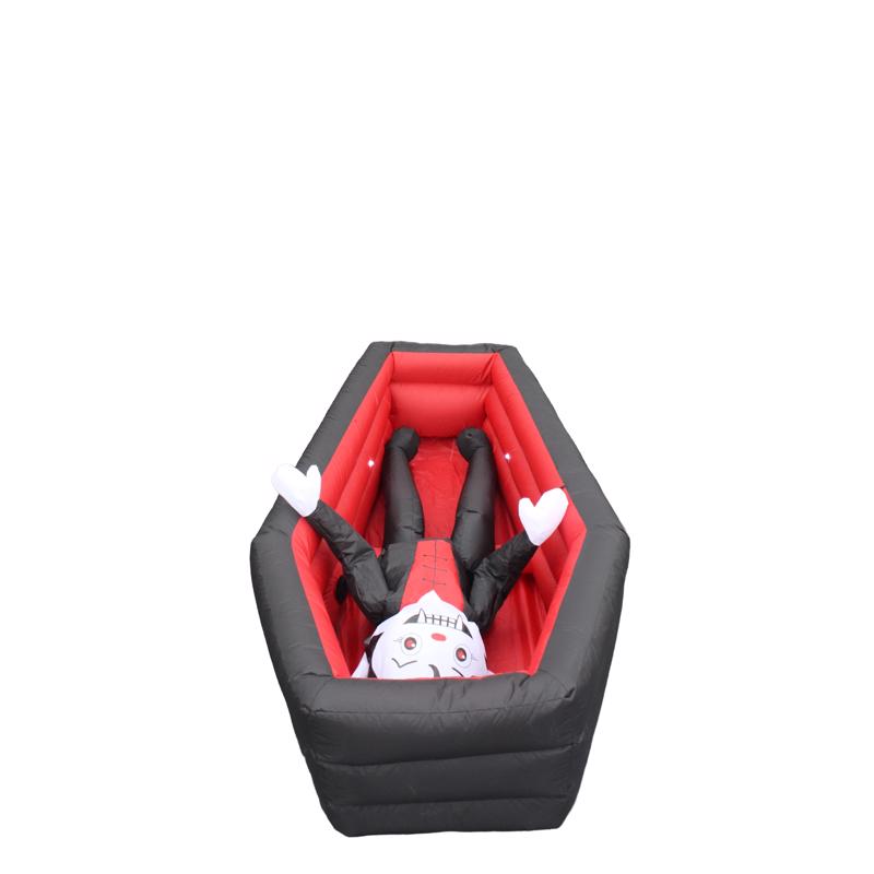 A Holiday Company 2.6 ft. LED Animated Rising Vampire in Coffin Inflatable