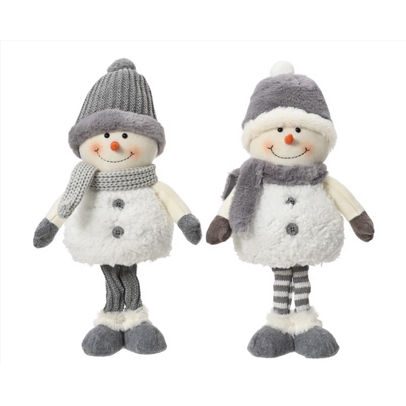Decoris White/Gray Snowman Table Decor 15 in., Pack of 12