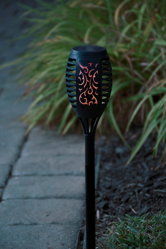 Boston Harbor 26076 Solar TIKI Torch, NI-Mh Battery, AA Battery, 32-Lamp, Plastic Fixture, Black, Pack of 12