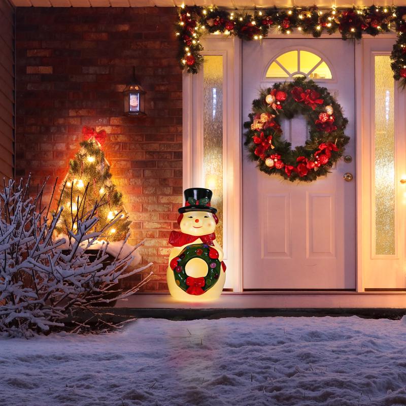 Mr. Christmas LED Warm White Nostalgic Snowman 24 in. Blow Mold