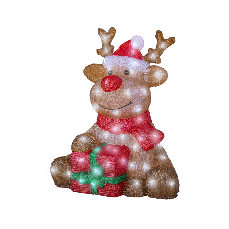 Lumineo LED Cool White Reindeer 18 in. Yard Decor