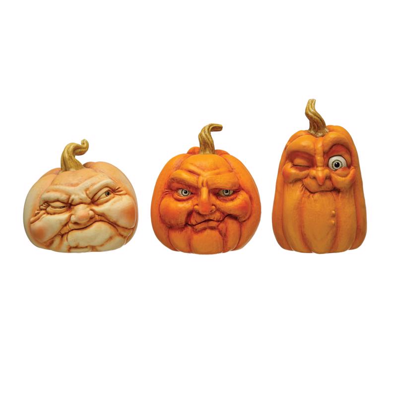 Creative Co-Op Pumpkin Halloween Decor, Pack of 3