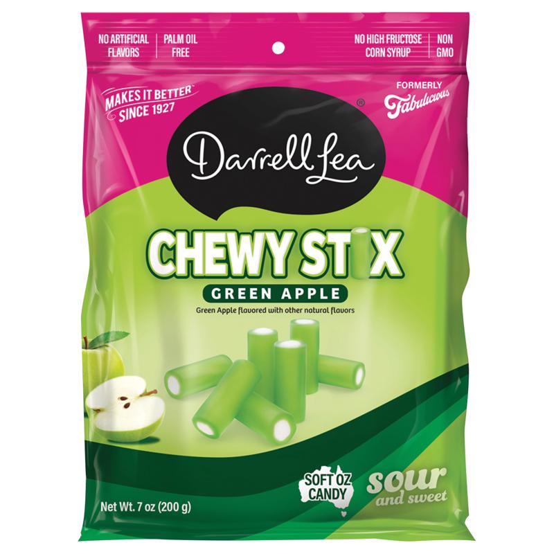 Darrell Lea Chewy Stix Green Apple Licorice Sour Bites 7 oz, Pack of 8