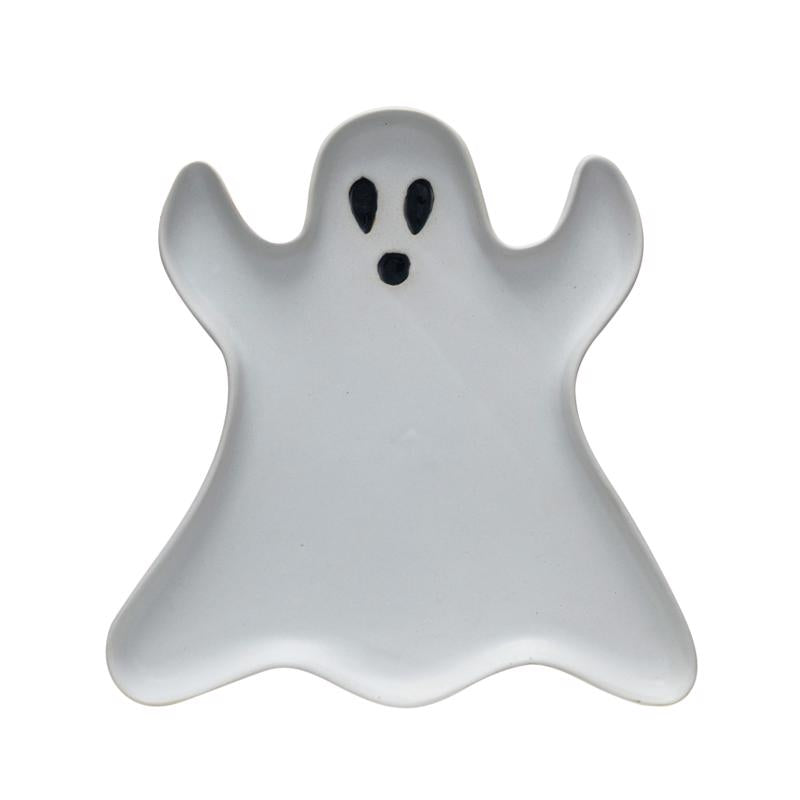 Creative Co-Op Ghost Plate Halloween Decor, Pack of 12