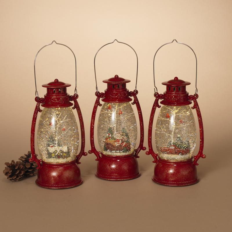 Gerson Multicolored Holiday Spinning Water Globe Lantern 10 in., Pack of 6