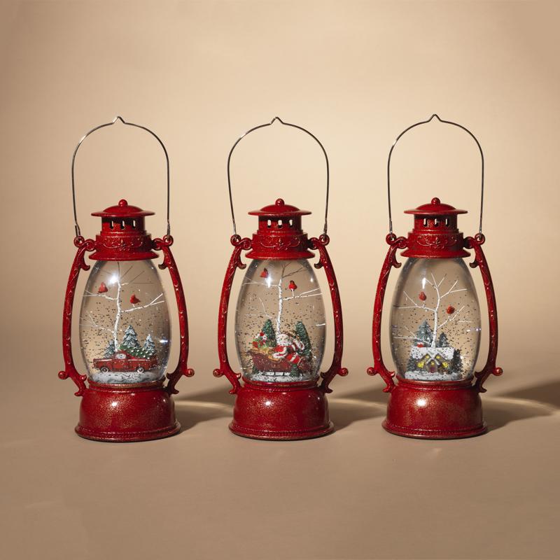 Gerson Multicolored Holiday Spinning Water Globe Lantern 10 in., Pack of 6