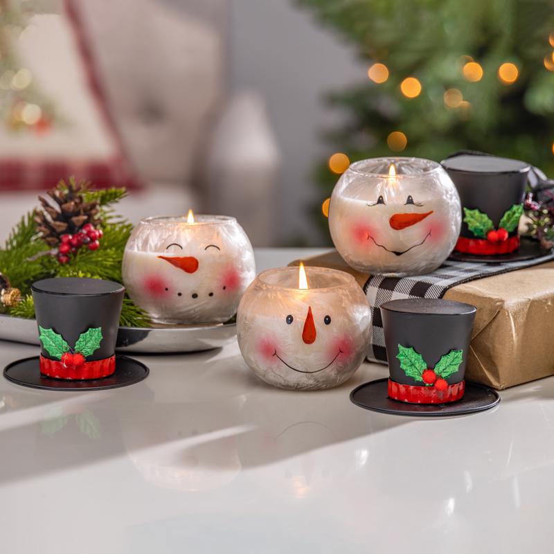 Gerson Multicolored Snowman Wax Christmas Scent Candle, Pack of 12