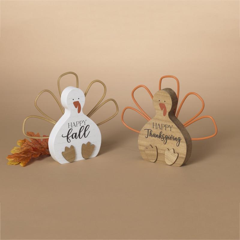 Gerson 10 in. Harvest Turkey Fall Decor, Pack of 6