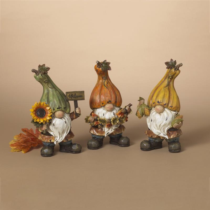 Gerson 9 in. Harvest Gnomes Fall Decor, Pack of 12