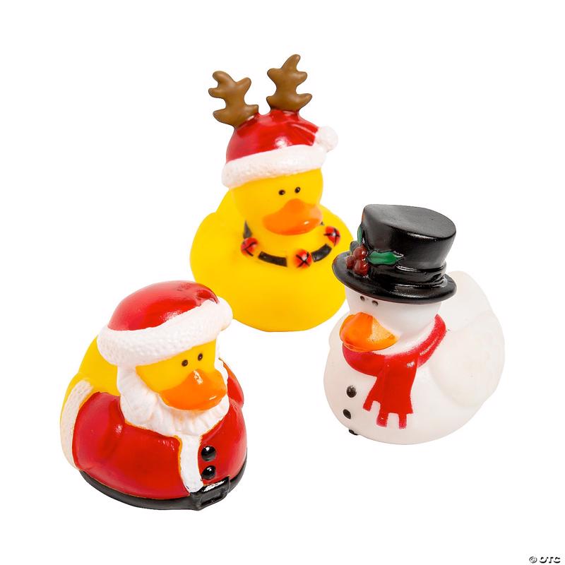 Zorbitz Happy Holiday Ducks Fidget Toy Multicolored, Pack of 12