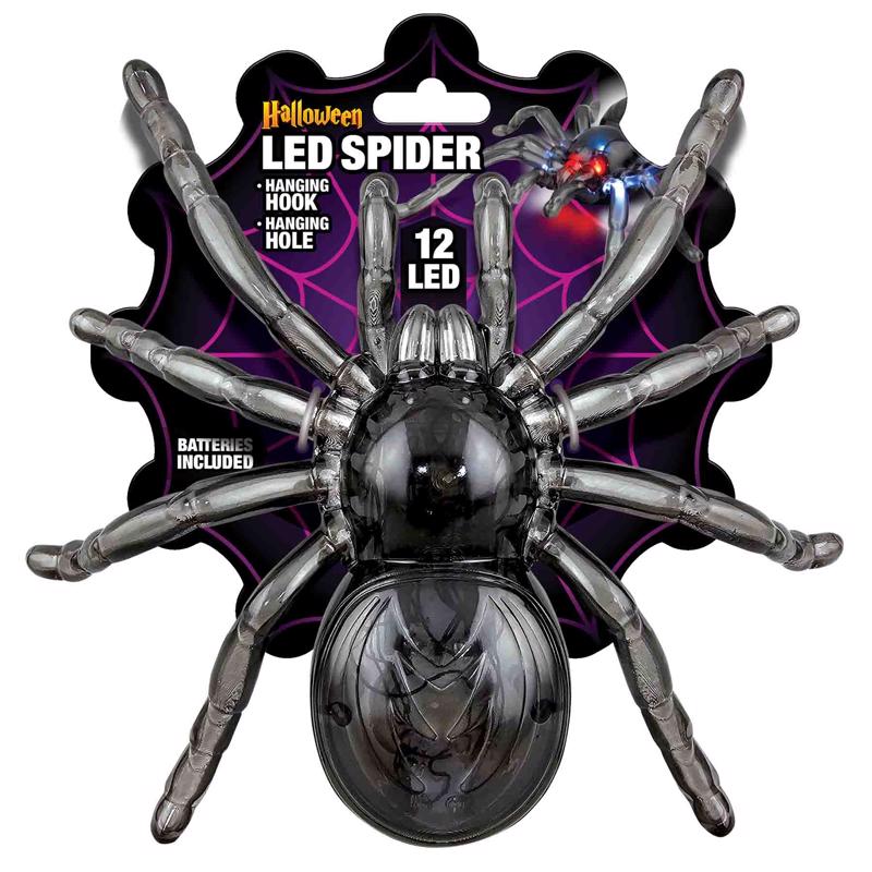 Magic Seasons Multicolored 8 in. LED Halloween Spider, Pack of 6