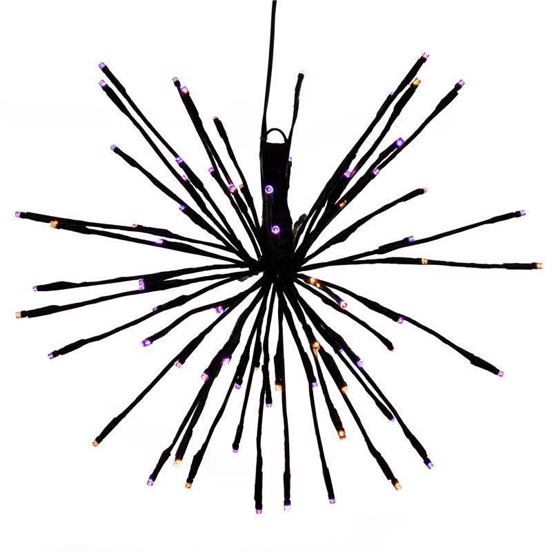 Celebrations Orange/Purple 16 in. LED Starlight Burst Halloween Decor, Pack of 6