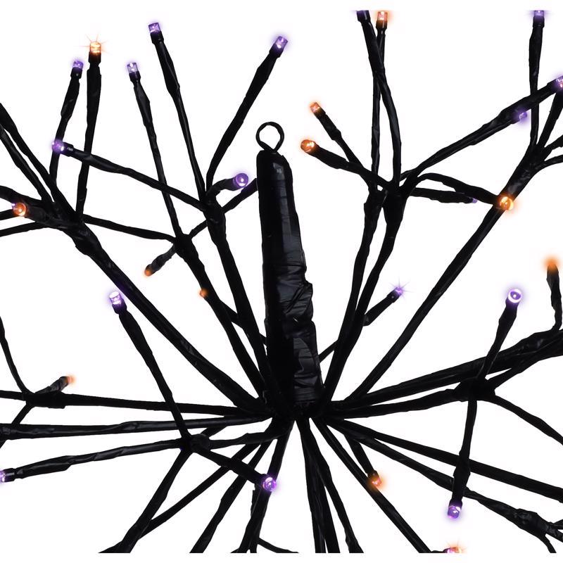 Celebrations Orange/Purple 16 in. LED Prelit Shimmering Sphere 3D Halloween Decor, Pack of 6
