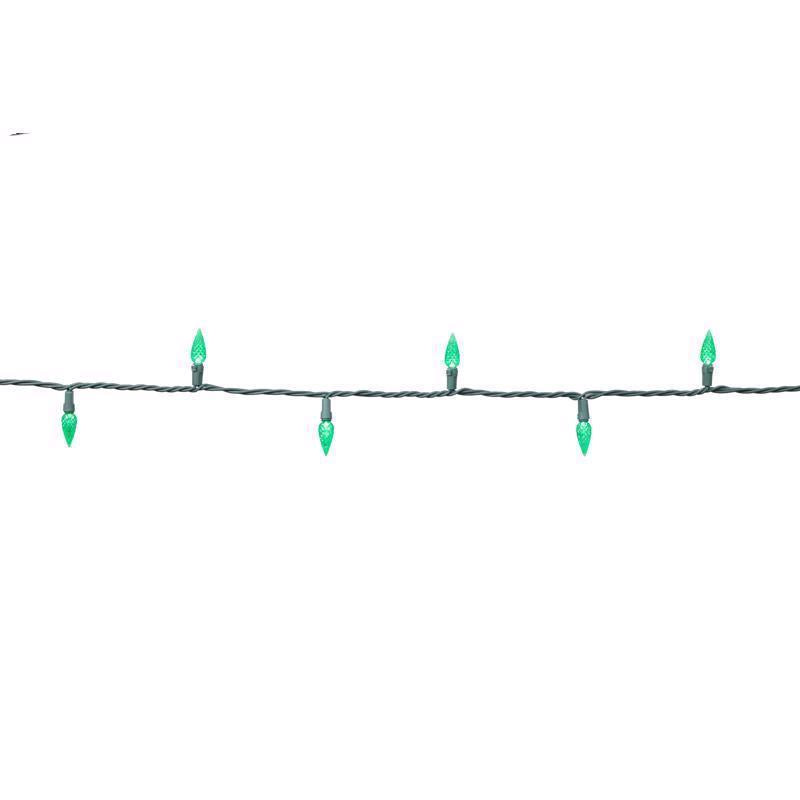 Celebrations Classic LED C6 Green 100 ct String Christmas Lights 24.75 ft.