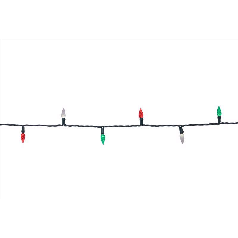 Celebrations Classic LED C6 Red/Green/Pure White 100 ct String Christmas Lights 24.75 ft.