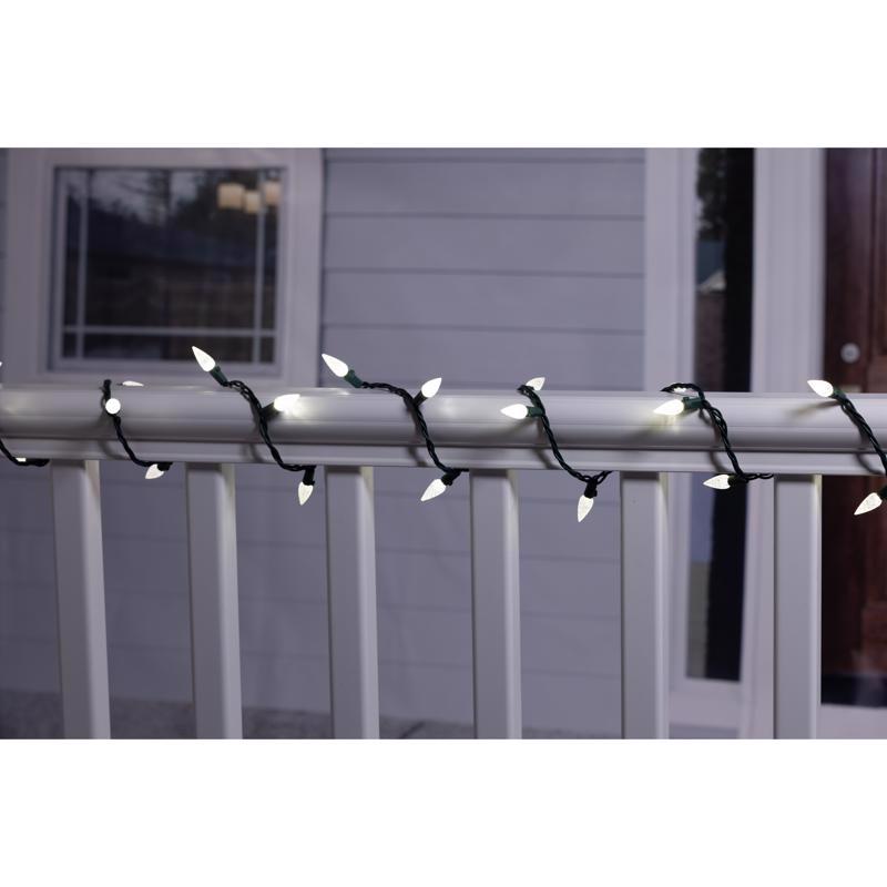 Celebrations Classic LED C6 Pure White 100 ct String Christmas Lights 24.75 ft.