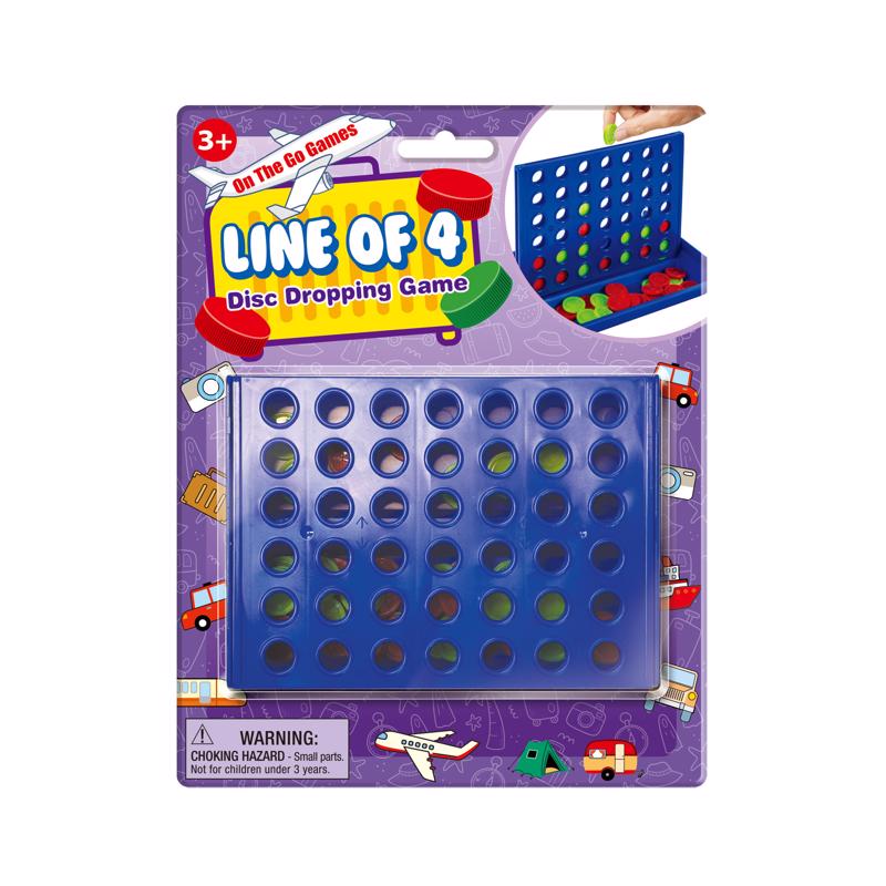 On the Go Games Line of 4 Disc Dropping Games Blue, Pack of 24