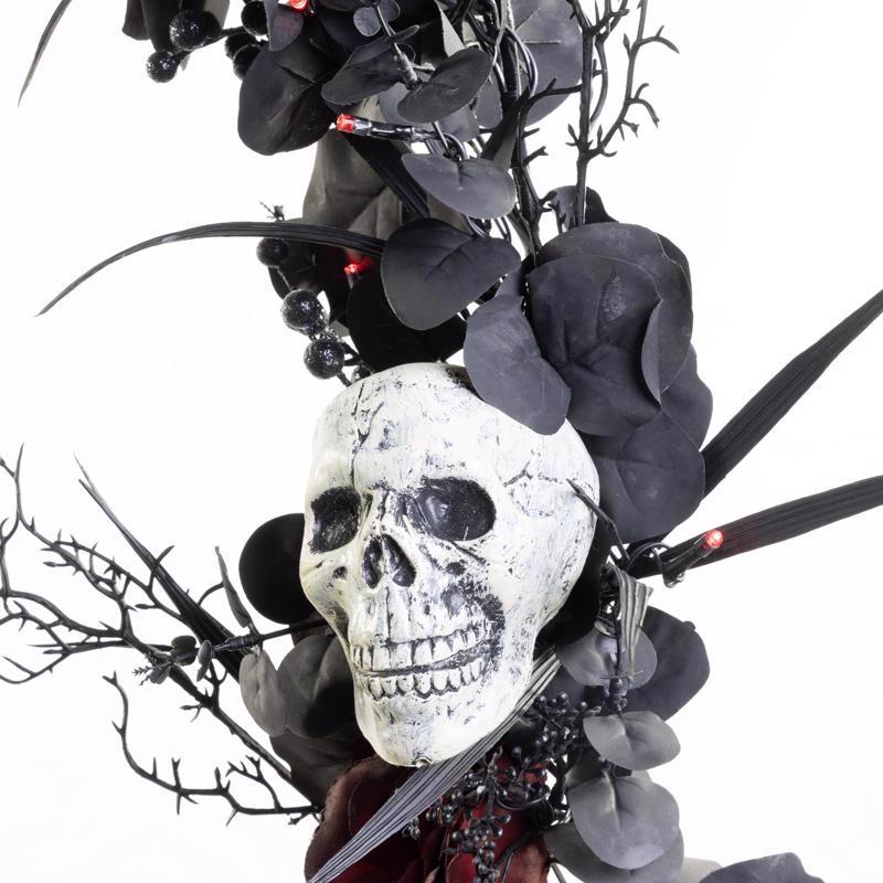 Celebrations Red 50 ct 9 ft. LED Skull Garland Halloween Decor