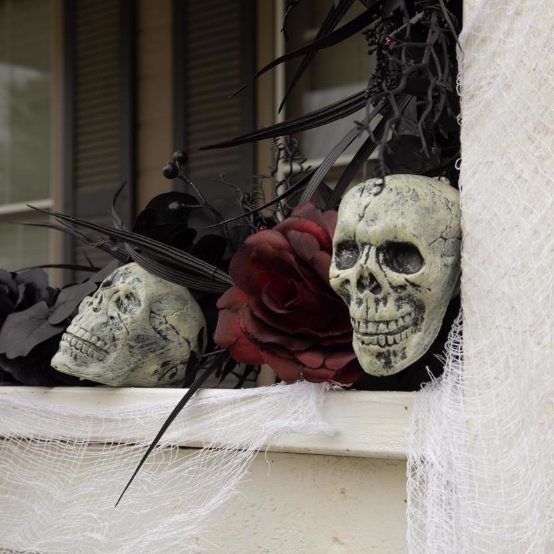 Celebrations Red 50 ct 9 ft. LED Skull Garland Halloween Decor