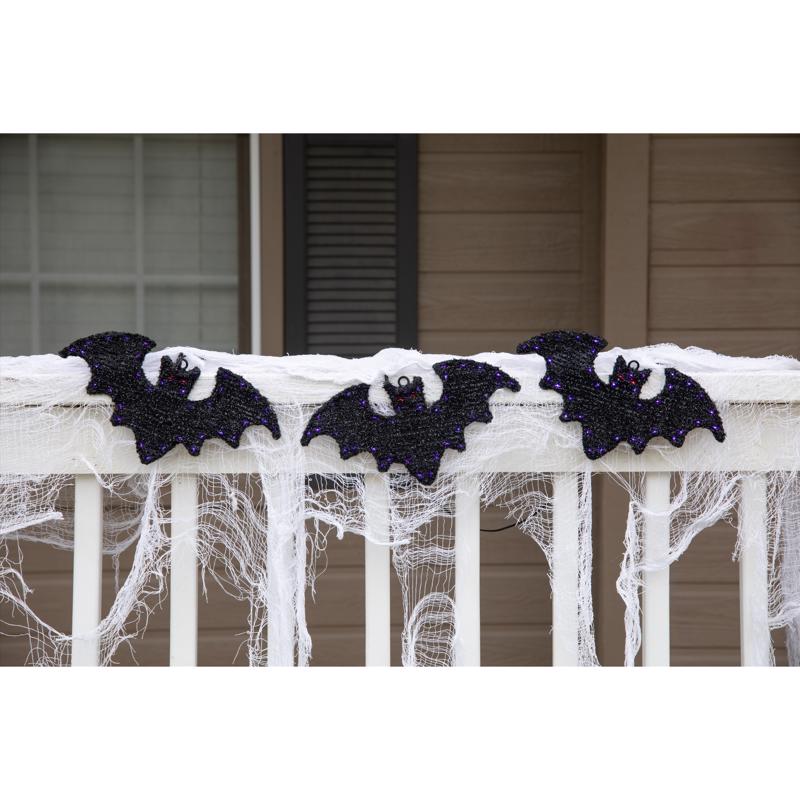Celebrations Halloween 12 in. LED Trio of Bats Halloween Decor