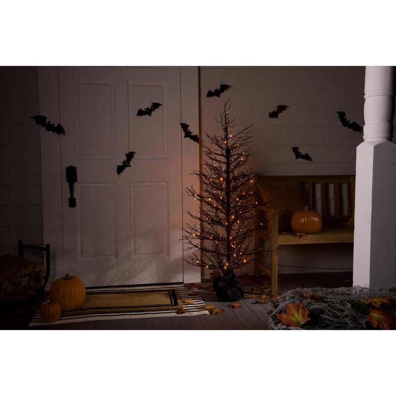 Celebrations Halloween Orange/Purple 100 ct 5 ft. LED Prelit Twiggy Halloween Tree Halloween Decor