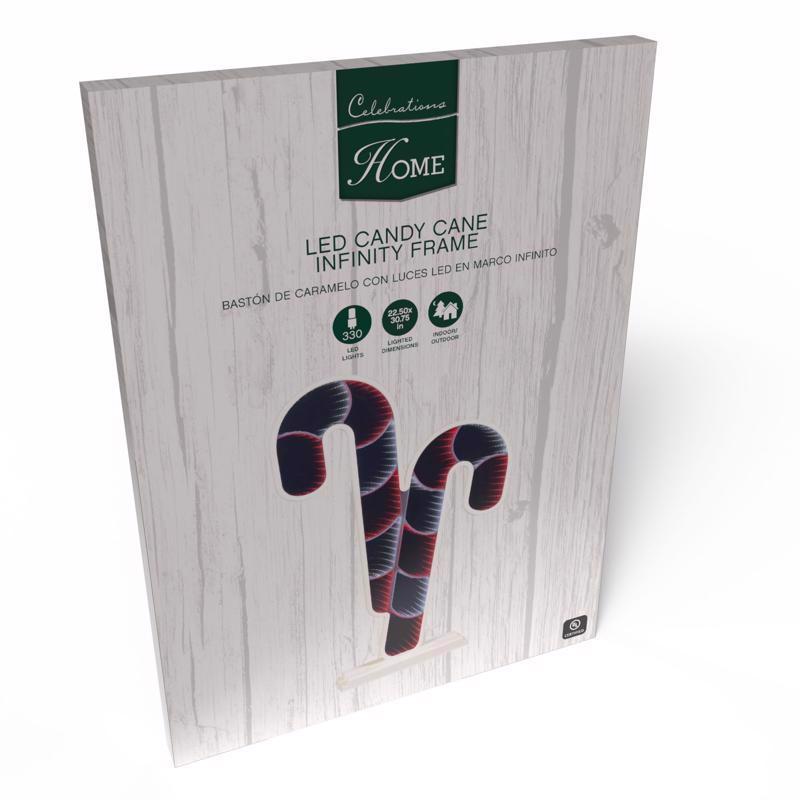 Celebrations LED Infinity Candy Cane 30 in. Yard Decor