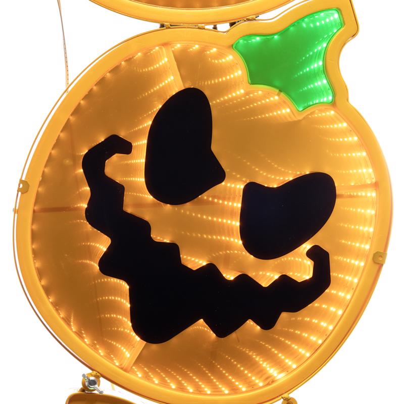 Celebrations Halloween 48 in. LED Prelit Infinity Stacked 3 Pumpkins Halloween Decor