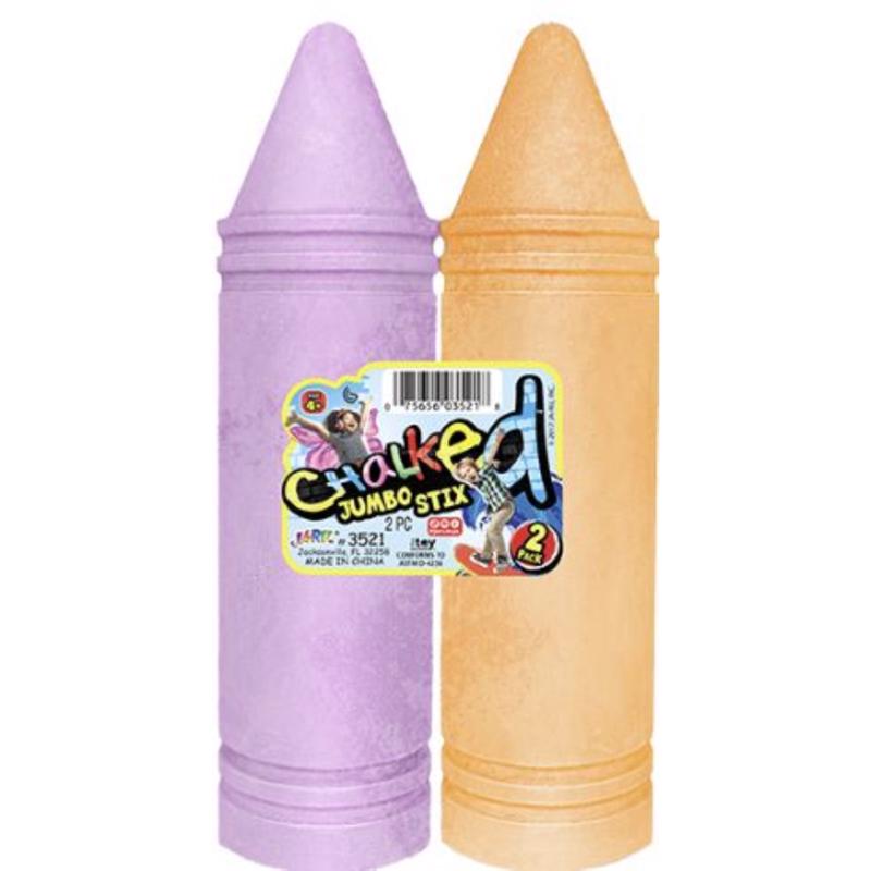 Chalked Jumbo Stix Chalk Multicolored 2 pc, Pack of 12