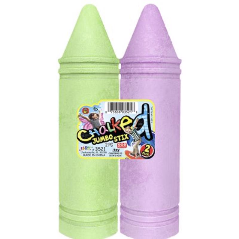 Chalked Jumbo Stix Chalk Multicolored 2 pc, Pack of 12