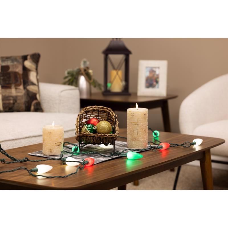 Celebrations Classic LED C9 Red/Green/Pure White 25 ct String Christmas Lights 16 ft.