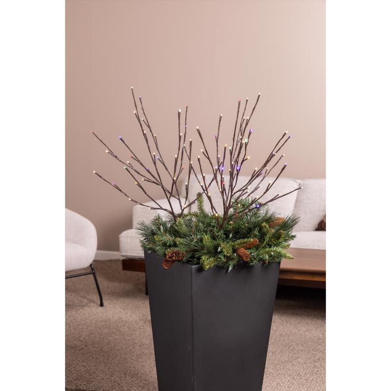 Celebrations Platinum LED Multi Rechargeable Twig 30 in. Garden Stake